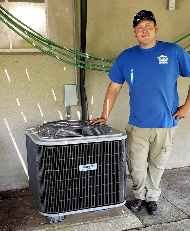 Watson Heating + Cooling AC condenser install in Northern Kentucky
